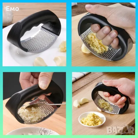 Ръчна преса за чесън от неръждаема стомана 