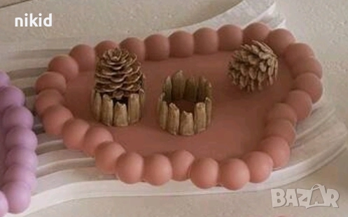 облак основа подложка поднос рамка пано сииконов молд с перли Bubble форма фондан шоколад гипс декор, снимка 2 - Форми - 51735236