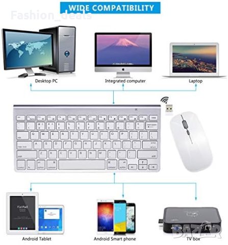 Нова Безжична клавиатура и мишка USB донгъл Съвместими с iMac MacBook, снимка 8 - Аксесоари за Apple - 41896061