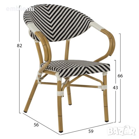 Стол трапезен градински HM5861.01 BAMBOO LOOK Черен, снимка 2 - Столове - 44275372