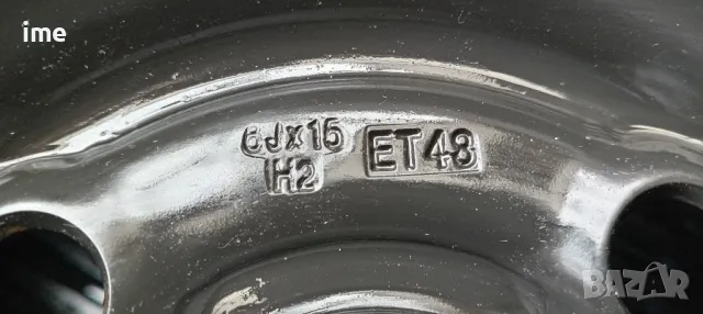 1бр. нова железна джанта 6J15 ET43. 4x100мм. Свалена от Opel Astra. Става и на Corsa, Meriva и др., снимка 9 - Гуми и джанти - 49910280