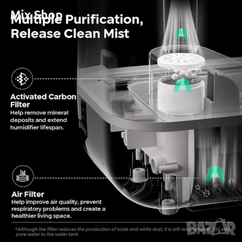 Bear Овлажнител за въздух с ароматерапия 5L, снимка 6 - Друга електроника - 51426881