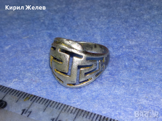 СТАР АЖУРЕН СРЕБЪРЕН ПРЪСТЕН ЛАКИРАНО СРЕБРО 925 МАЙСТОРСКА РЪЧНА ВИНТИДЖ ИЗРАБОТКА 43790, снимка 6 - Пръстени - 44664257