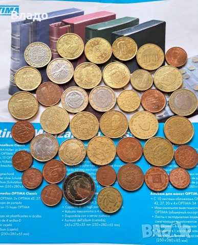 Лот не повтарящи се евро монети , 50 цента , 1 и 2 евро , снимка 2 - Нумизматика и бонистика - 53679487