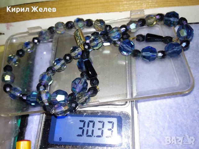 СТАРО АР ДЕКО РЕТРО КОЛИЕ ОГЪРЛИЦА ФАСЕТИРАН БОХЕМСКИ КРИСТАЛ МАЙСТОРСКА РЪЧНА ИЗРАБОТКА 75181, снимка 4 - Антикварни и старинни предмети - 41838657