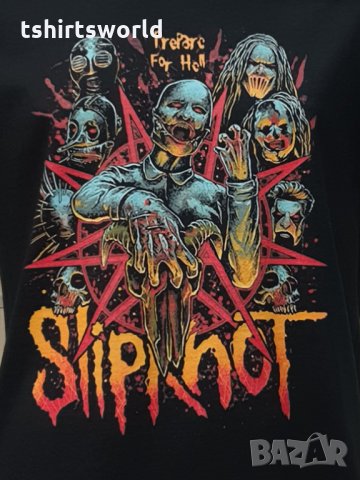 Нова мъжка тениска с дигитален печат на музикалната група SLIPKNOT - Prepare For Hell , снимка 2 - Тениски - 34834113