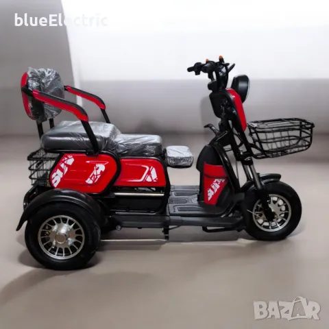 Електрическа триместна триколка blueElectric C1 1800W | 48V | 24Ah | RACING RED, снимка 2 - Мотоциклети и мототехника - 49745536