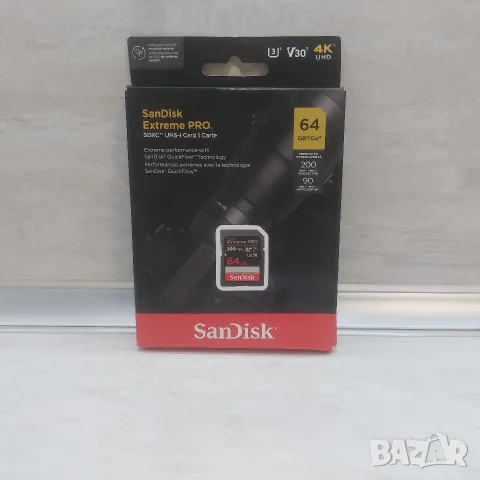Оригинална Карта Памет SanDisk Extreme PRO 64GB SDXC UHS-I 200MB/s V30 4K New
