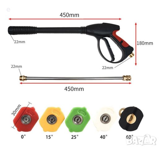 Пистолет за водоструйка съвместим с всички видове водоструйки и пароструйки Karcher,Bosch,Lavor,Park, снимка 6 - Други инструменти - 40306799
