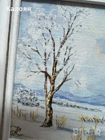 Картина пейзаж с маслени бои 13х13 см, снимка 9 - Други - 51061181