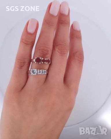 сребърна висулка с топаз или гранат, снимка 5 - Колиета, медальони, синджири - 52276004