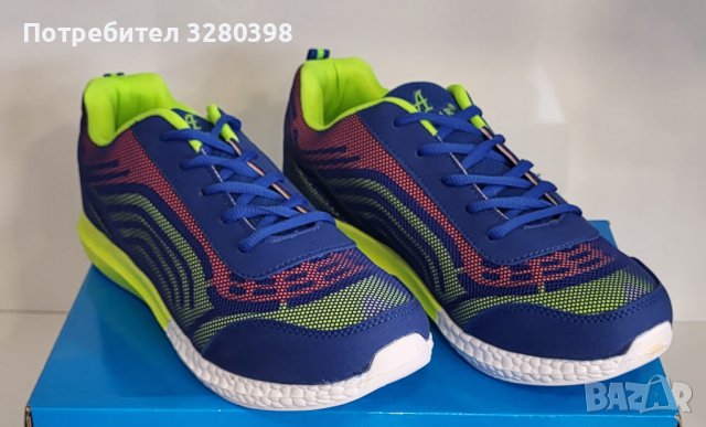 Лек и удобен мъжки модел маратонки модел: 094127 Royal/green, снимка 2 - Маратонки - 40612243