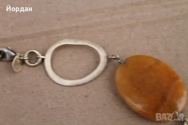 Дамско сребърно колие с позлата, снимка 6 - Колиета, медальони, синджири - 49771498