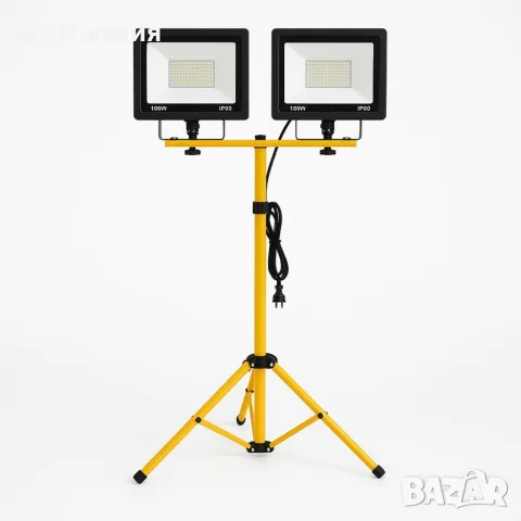 ⚡ LED работна лампа с тринога и два прожектора 100W IP66, снимка 3 - Лед осветление - 56087903