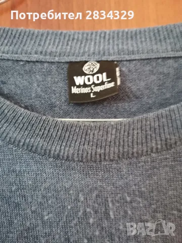 фин пуловер, мериносова вълна - L, снимка 2 - Пуловери - 48706579
