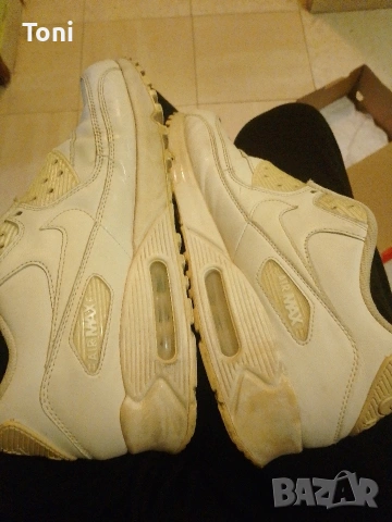 nike air max 90 white leather 42.5 -не са нови но са много запазени , снимка 4 - Маратонки - 53541770