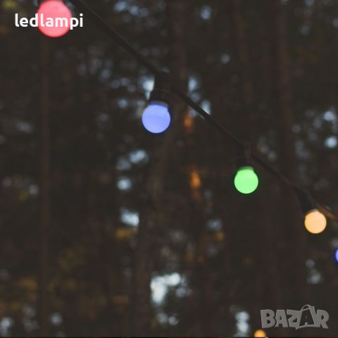 Кабел С Поредица От 15лампи RGB 13m Дистанционно IP44, снимка 6 - Външни лампи - 42340407