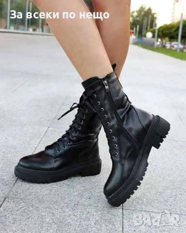 Дамски кожени равни боти - 2 налични цвята Код D1307, снимка 2 - Дамски боти - 47886895