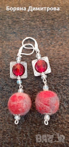 Еко бижута от вълна - красиви обеци за ежедневието! Уникати!, снимка 9 - Обеци - 53657020