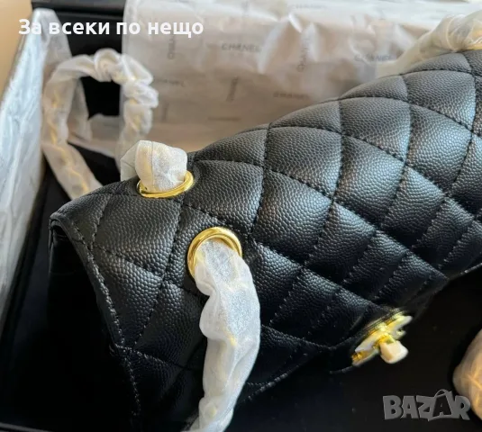 Chanel Дамска Черна Кожена Чанта Код DST78, снимка 6 - Чанти - 56105683
