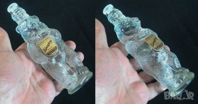 Стара малка стъклена бутилка мечка, снимка 7 - Други ценни предмети - 40124573
