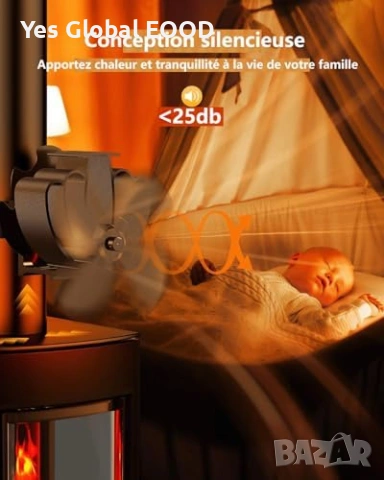 Магнитен вентилатор за камина без ток + резервен пръстен, снимка 5 - Други стоки за дома - 53634459