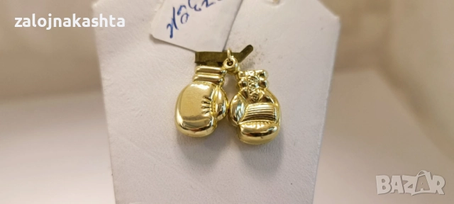 Нова-Златна висулка боксови ръкавици-1,67гр/14кр, снимка 2 - Колиета, медальони, синджири - 52739475