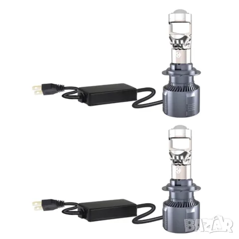 LED крушки H7 с лупа 120W 6000K комплект 2 броя, снимка 3 - Аксесоари и консумативи - 55864599