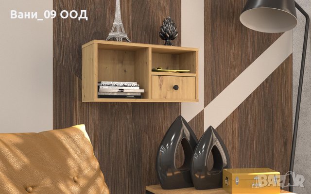 Стенна етажерка с шкафче , снимка 2 - Етажерки - 39878437