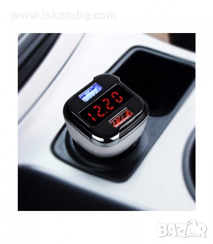 ВОЛТМЕТЪР ЗА КОЛА С 2 USB, ЗАРЯДНО ЗА МОБИЛНИ УСТРОЙСТВА - код EC5, снимка 7 - Аксесоари и консумативи - 33950026