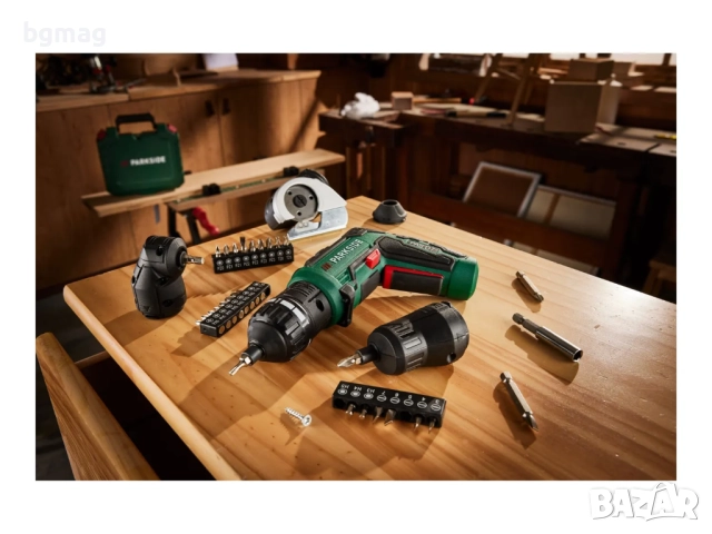 PARKSIDE акумулаторна отвертка PAS D7,4V,с адаптори и битове, снимка 4 - Винтоверти - 52136857