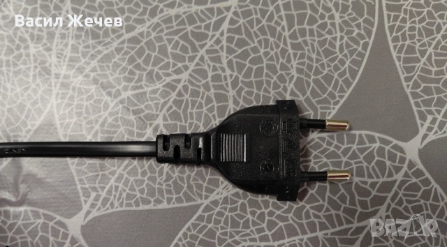 Захранващ кабел, 2x0.75mm2, 1.6 m, двуполюсен щепсел, черен, снимка 5 - Друга електроника - 53386612