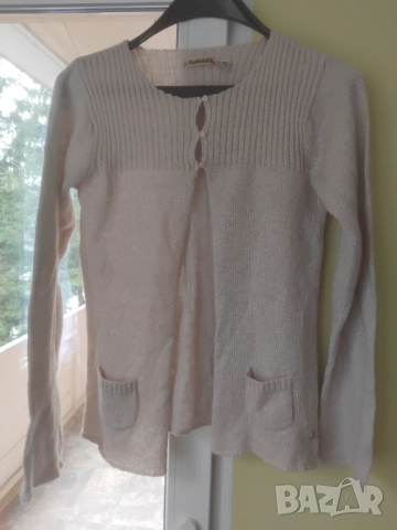 Оригинална дамска жилетка цвят пепел от рози с ламе , снимка 2 - Жилетки - 51609709