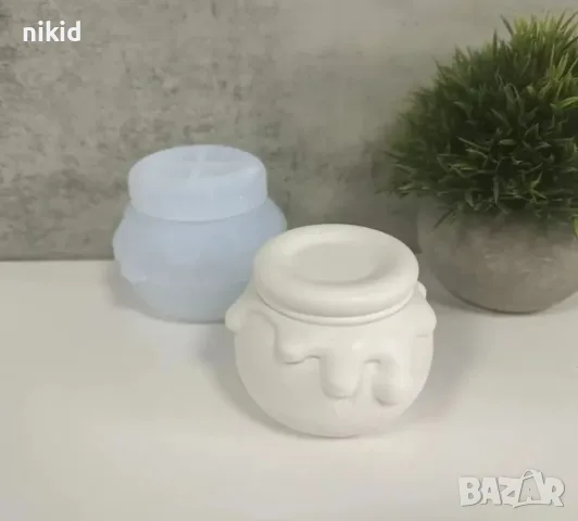 3D Буркан с капачка 2 части силиконов молд форма смола гипс, снимка 3 - Форми - 55838186