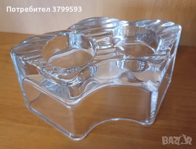 Стъклен свещник, снимка 4 - Декорация за дома - 49136451