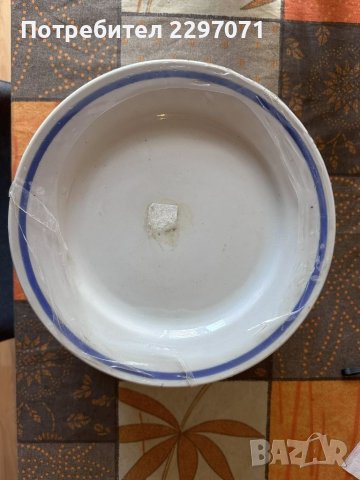 Чинии със син кант