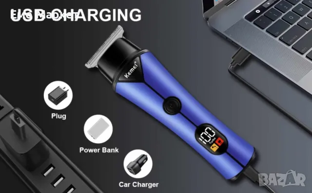 Професионална безжична машинка за подстригване - Kemei KM-641, снимка 12 - Машинки за подстригване - 48940619