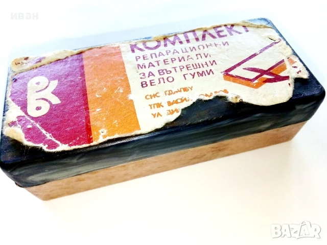 Стара кутийка от лепенки за велосипедни гуми, снимка 2 - Колекции - 50680987