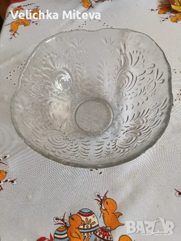 Арт стъклена купа -фруктиера, снимка 2 - Други - 50250165