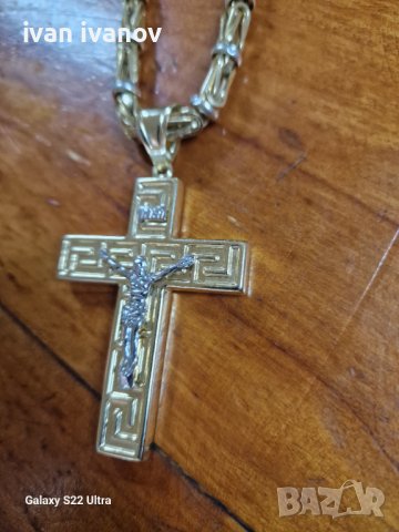 Златен Ланец с Кръст, снимка 10 - Колиета, медальони, синджири - 41679197