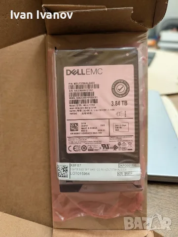 Чисто нов Dell EMC 3.84TB SAS 12Gbps 2.5" Enterprise SSD (Samsung PM1643) Запечатан
