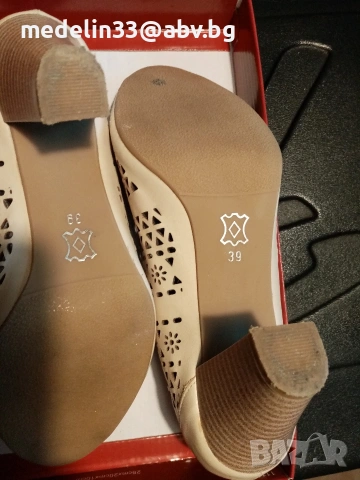 Francesca Visconti Дамски летни луксозни кожени обувки на ток, лак 39, снимка 4 - Дамски ежедневни обувки - 53432264