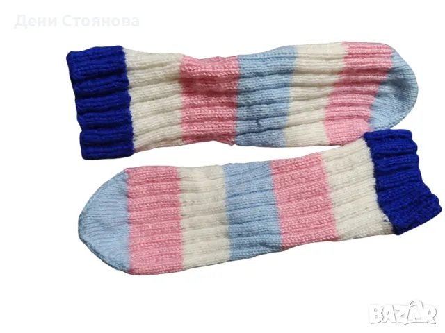 Ръчно плетени вълнени чорапи, снимка 8 - Дамски чорапи - 50031721
