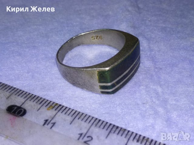 Стар АНГЛИЙСКИ СРЕБЪРЕН РЕТРО АРТ ПРЪСТЕН ОКСИДИРАНО СРЕБРО 925 с РЪЧНО ШЛИФОВАН ЧЕРЕН АХАТ 40628, снимка 14 - Пръстени - 42644202