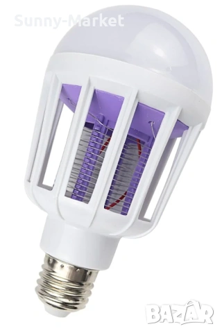 Синя LED лампа против мухи и комари, решение за лов на мухи с електрическа крушка, снимка 5 - Лед осветление - 53542159