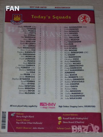 Уест Хям Юнайтед оригинални стари футболни програми от 1995, 1997, 1998, 2000, 2002, 2003 г., снимка 9 - Фен артикули - 31455531