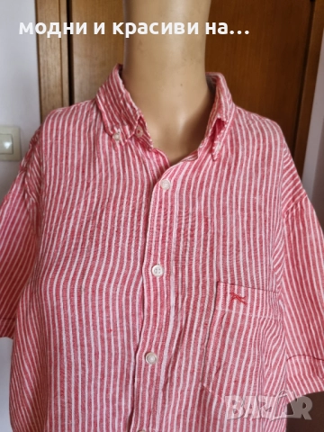 Ленена мъжка риза Brax, размер М/L, снимка 2 - Ризи - 52652351