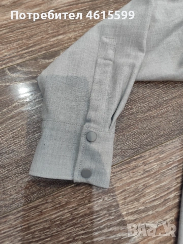 Сива риза на Zara, снимка 5 - Ризи - 53664016