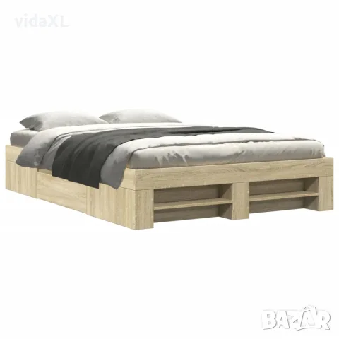 vidaXL Рамка за легло без матрак сонома дъб 140x190 см инженерно дърво