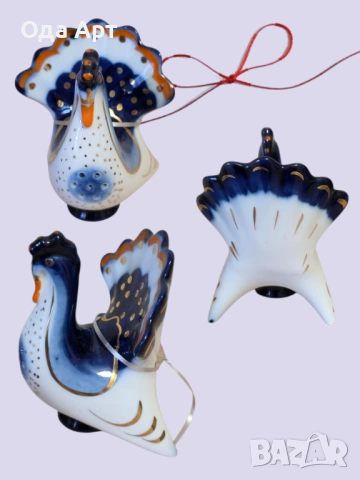 Руски порцелан, ЛФЗ: солница/пиперник Пуйка и Петел , снимка 7 - Други - 53759743